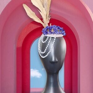 Elegant Purple Floral Pearl Headpiece for Women